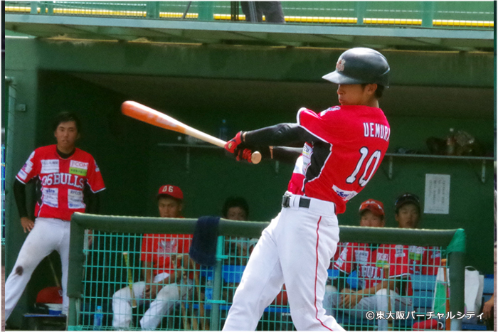 キャプテン上村は１番打者として３安打１四球１打点３得点と好調をキープ