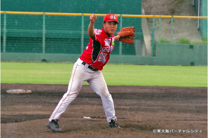 ３番手は田中。１回を３安打２失点。