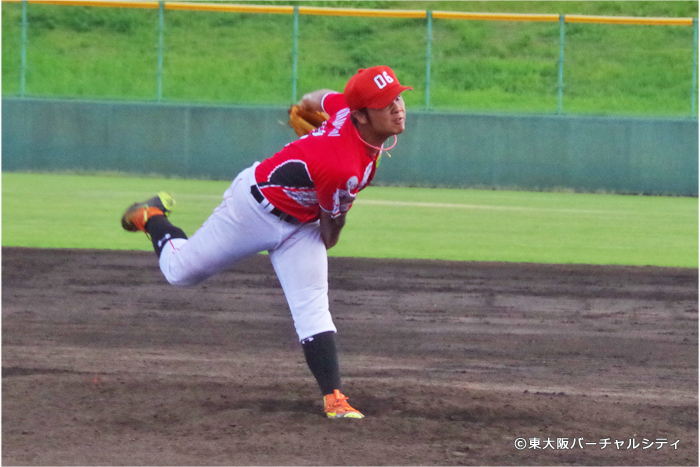 ４番手は中西。四死球を出すも無失点。