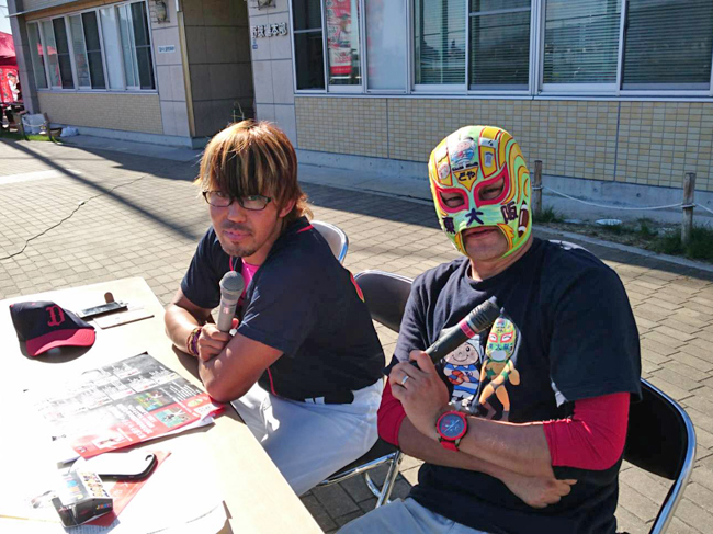 マスクド東大阪は放送ブースでたくさんの選手の方とお話しさせてもらいました。